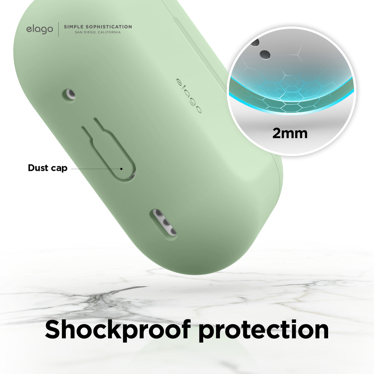 Elago - Silicone Basic Case with Fabric Lanyard for AirPods Pro 2