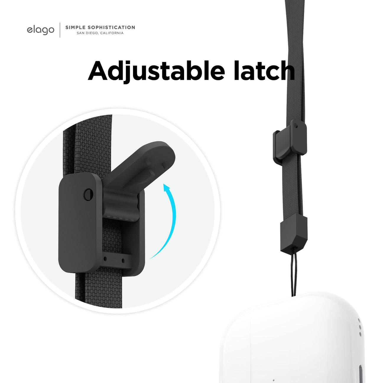 Elago - Silicone Basic Case with Fabric Lanyard for AirPods Pro 2