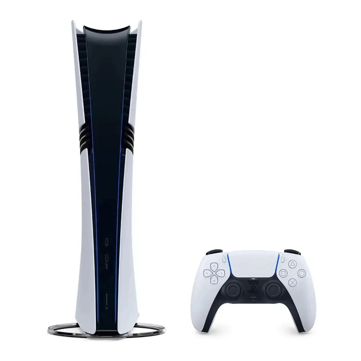 Biała konsola PlayStation 5 z kontrolerem DualSense, idealna do gier i rozrywki w domu