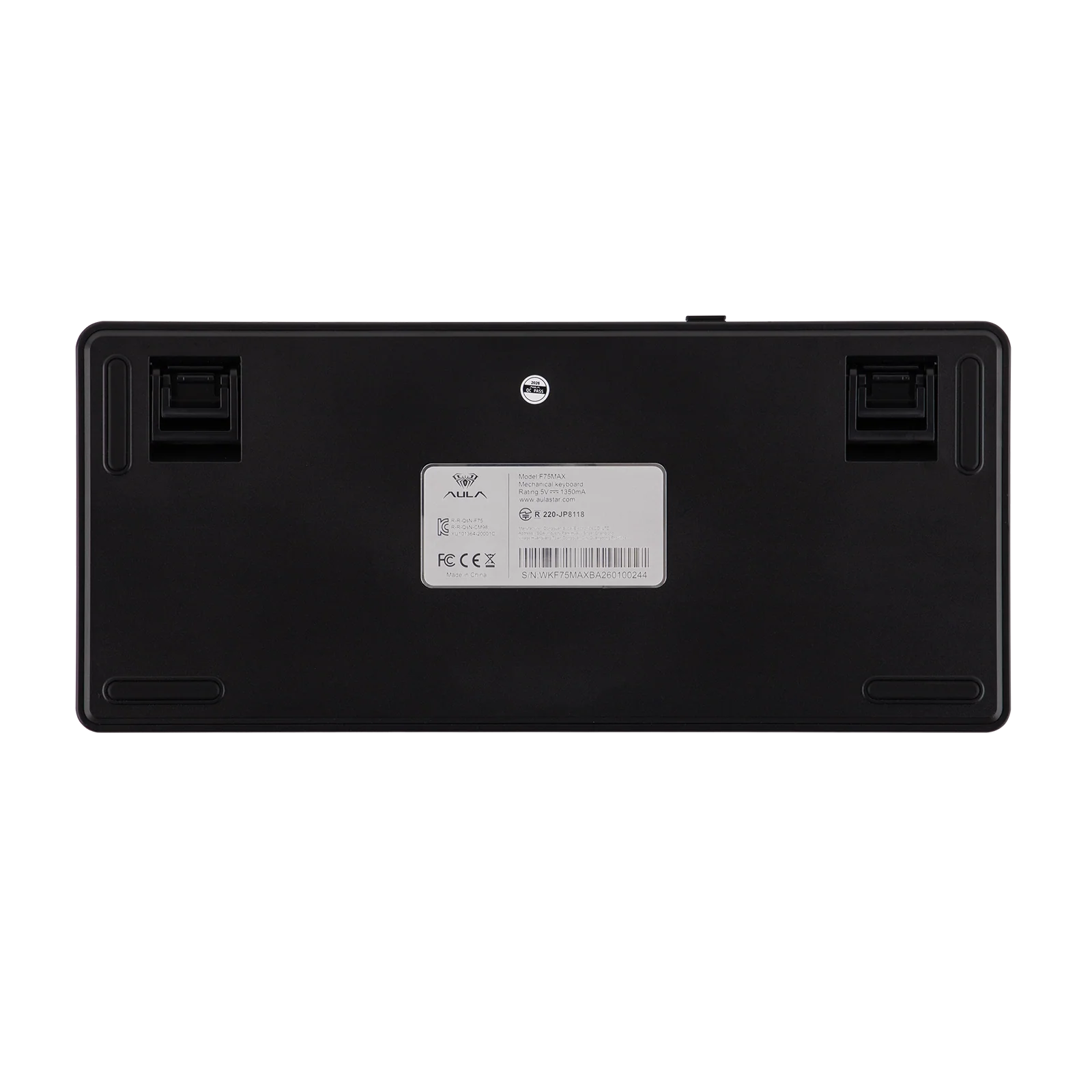 AULA - F75 MAX - Gasket-Mounted Hot-Swappable Tri-Mode Mechanical Keyboard with TFT Screen - Black + Red