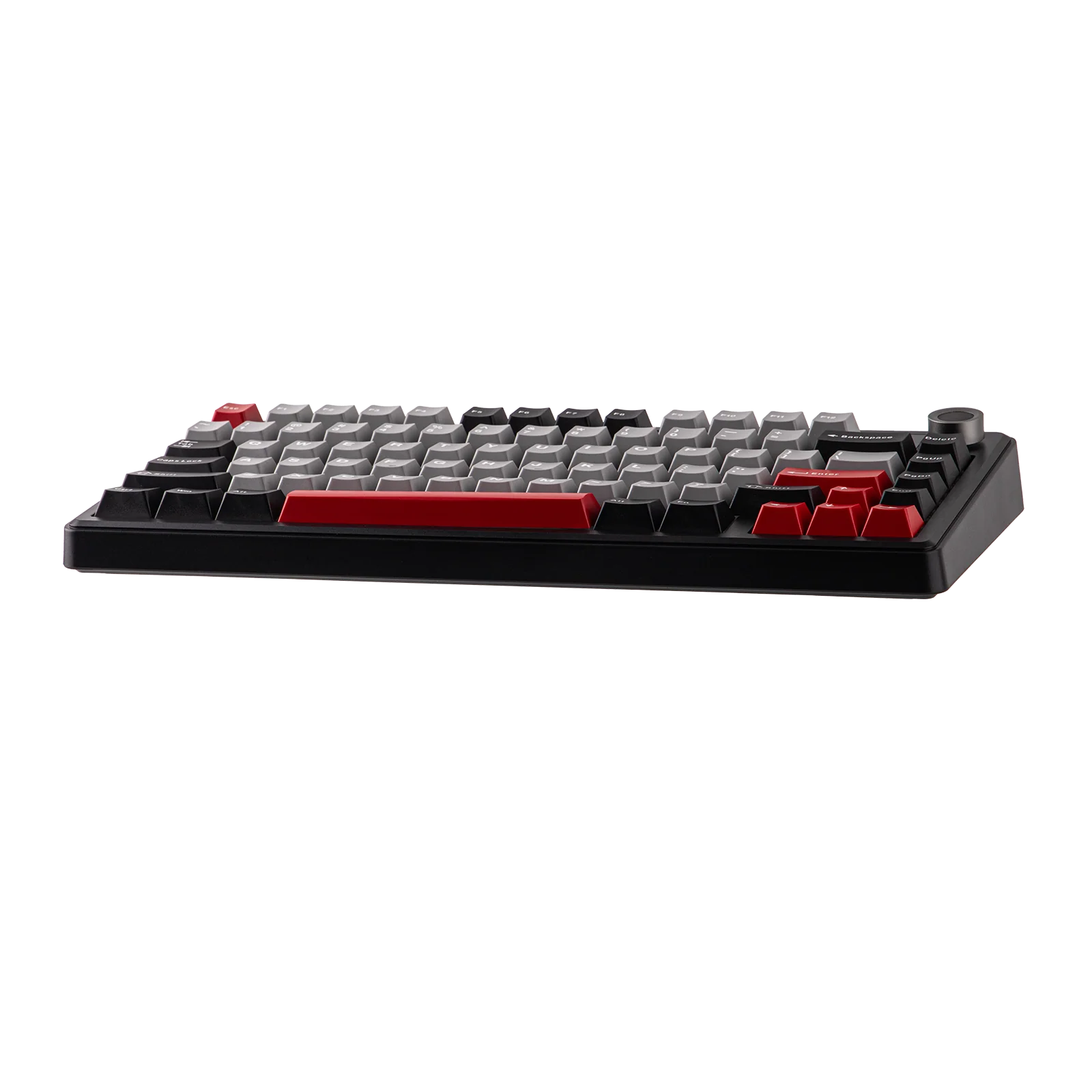 AULA - F75 MAX - Gasket-Mounted Hot-Swappable Tri-Mode Mechanical Keyboard with TFT Screen - Black + Red