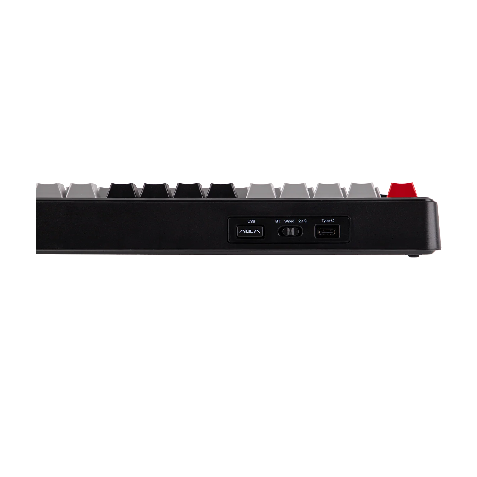 AULA - F75 MAX - Gasket-Mounted Hot-Swappable Tri-Mode Mechanical Keyboard with TFT Screen - Black + Red