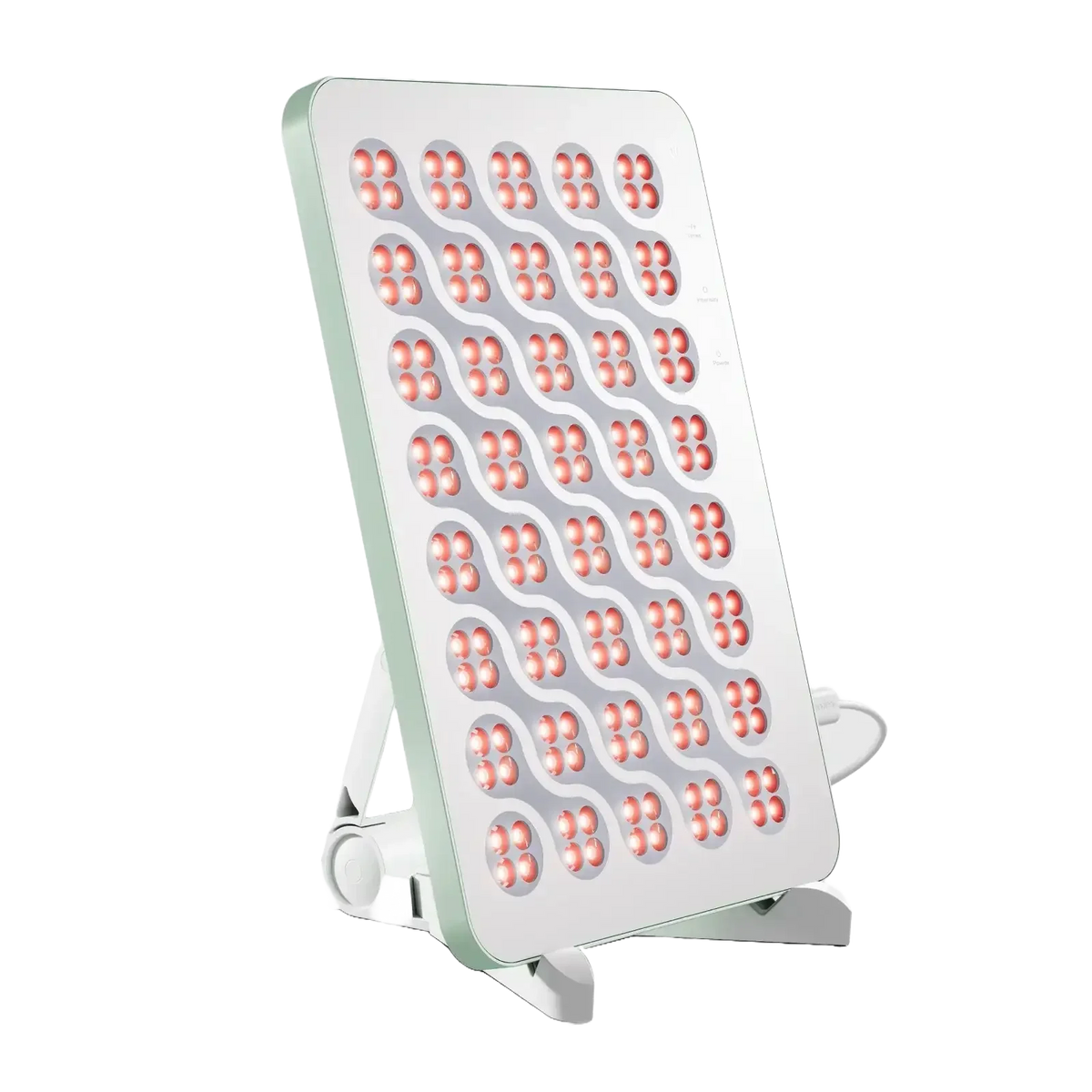Biała lampa LED z czerwonymi diodami do terapii światłem, idealna do home office i komfortu pracy