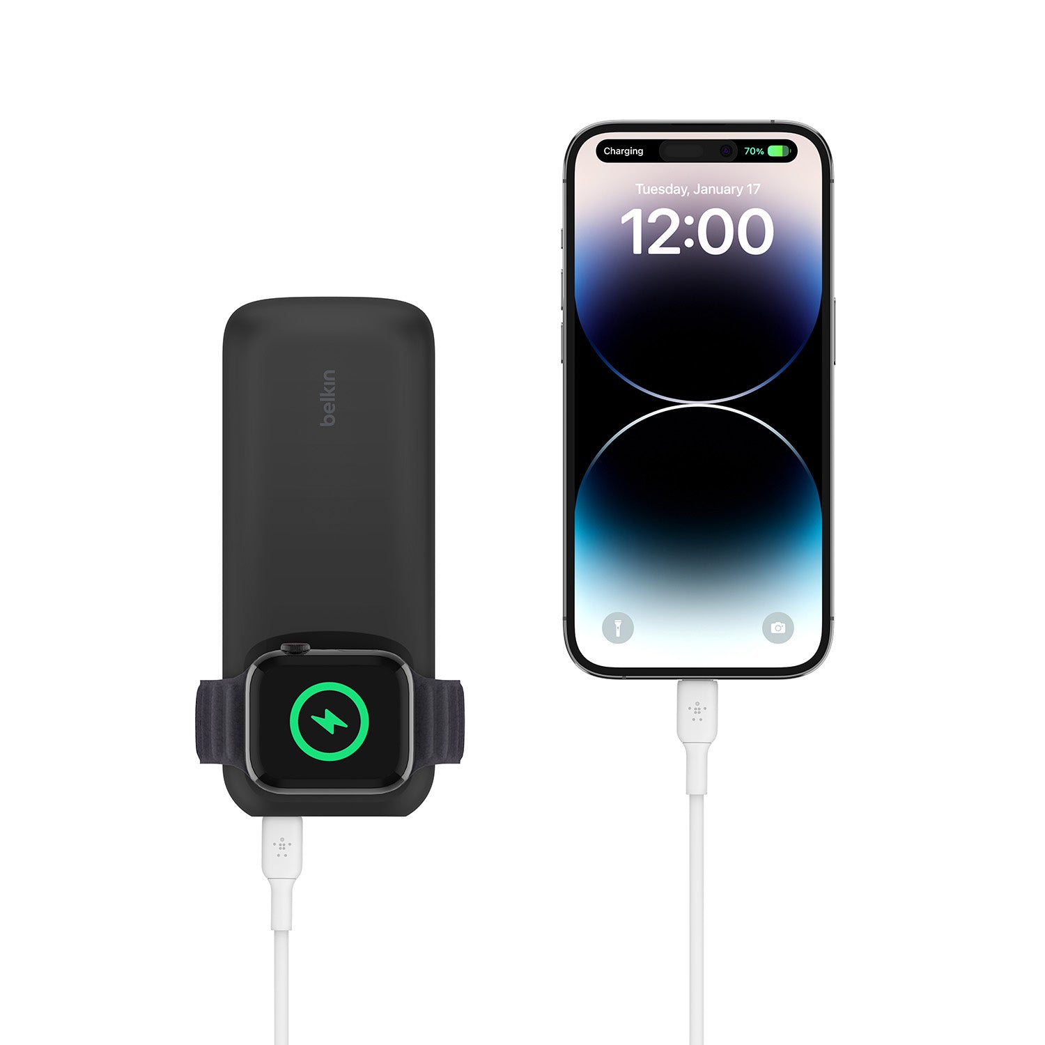 Belkin - BoostCharge Pro Fast Wireless Charger for Apple Watch + Power Bank 10K