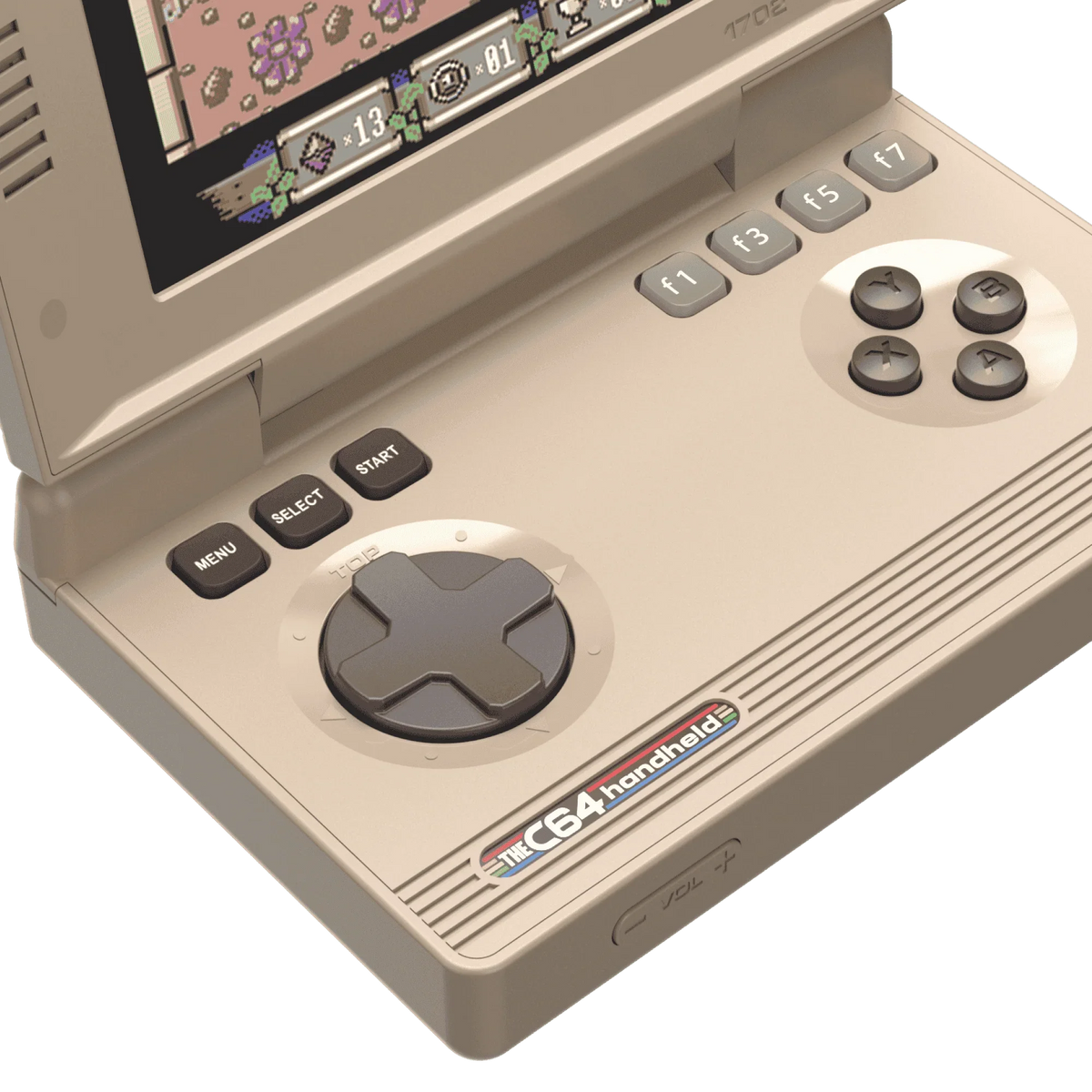 The C64 Handheld – retro konsola z klawiszami i dżojstikami, idealna dla fanów gier vintage