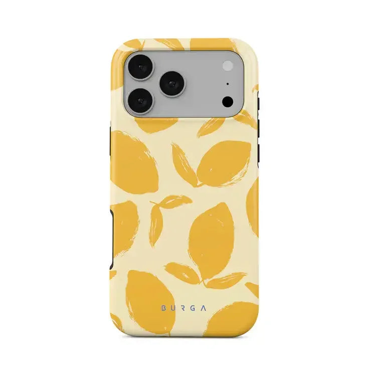 Kolorowy etui na telefon z motywem cytryn, idealne do stylowego desk setupu i home office