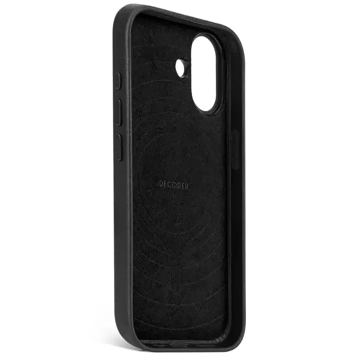 Czarny etui do telefonu z bezprzewodowym ładowaniem i wzorem