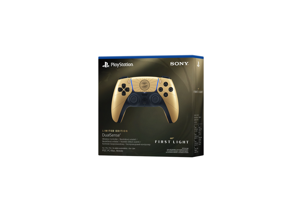 Limitowana edycja kontrolera DualSense 007 First Light dla PS5, złoty bezprzewodowy gamepad Sony