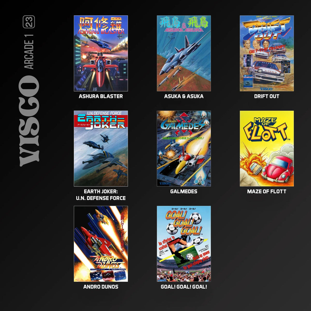 Kolekcja klasycznych gier arcade Visco: Ashura Blaster, Drift Out, Galmedes i inne tytuły retro