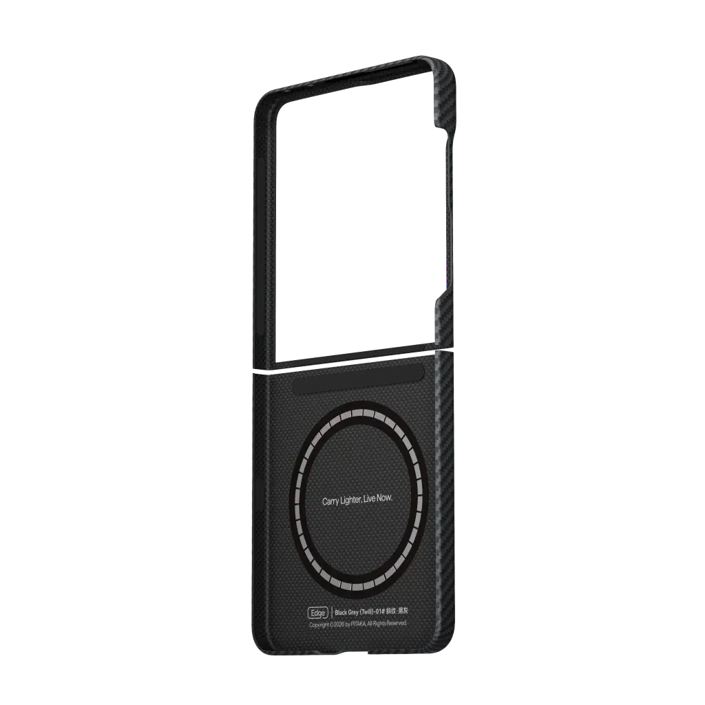 PITAKA - Classic 600D Black/Grey (Twill) Edge Case for Galaxy Z Flip8