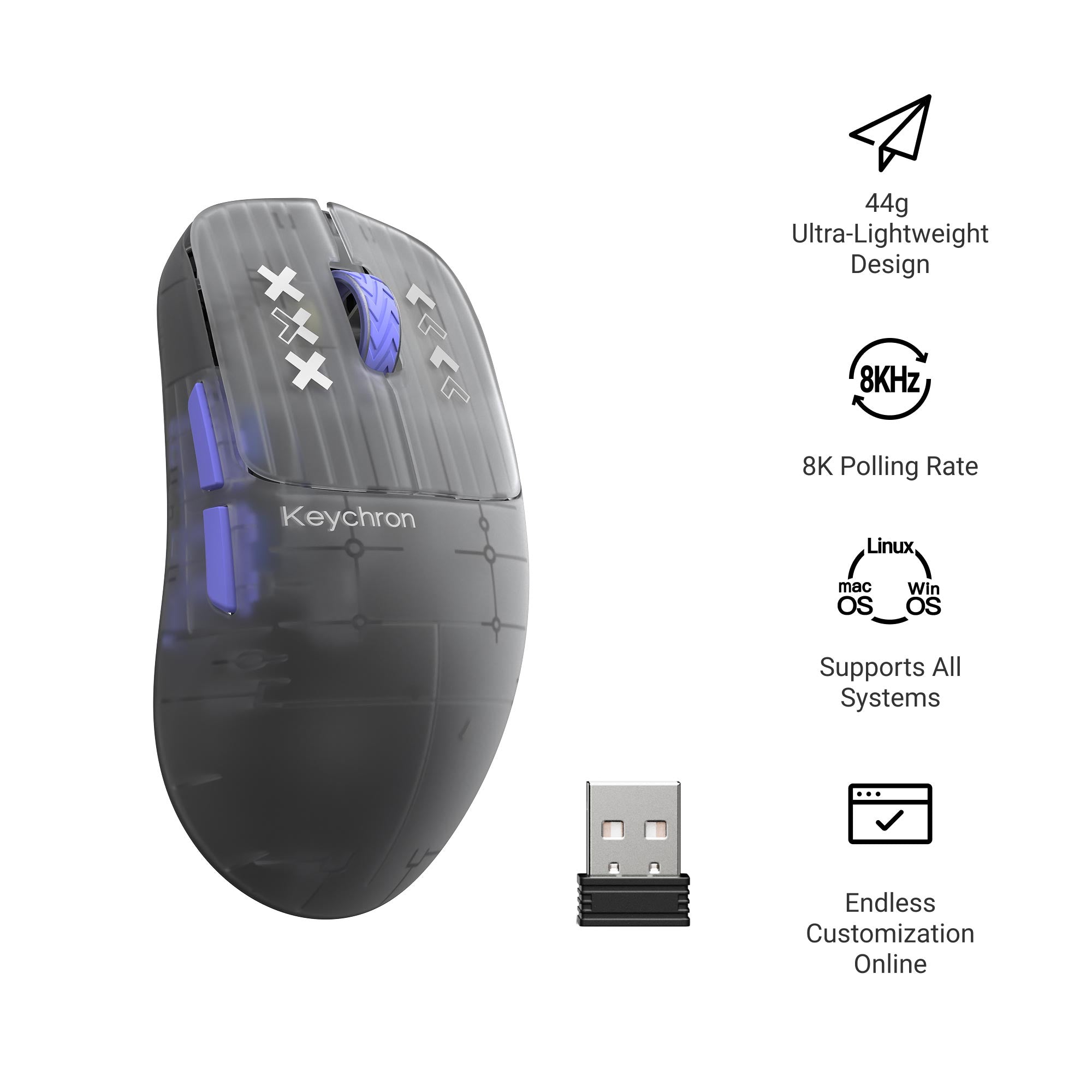 Keychron G3 Ultra Light Wireless Mouse Features