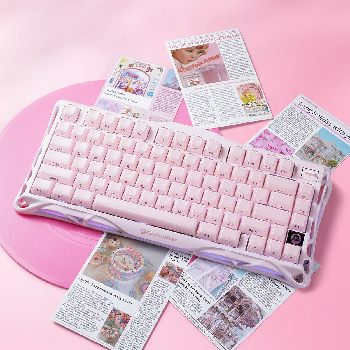 GravaStar - Mercury K1 Sakura Pink - Wireless Mechanical Keyboard