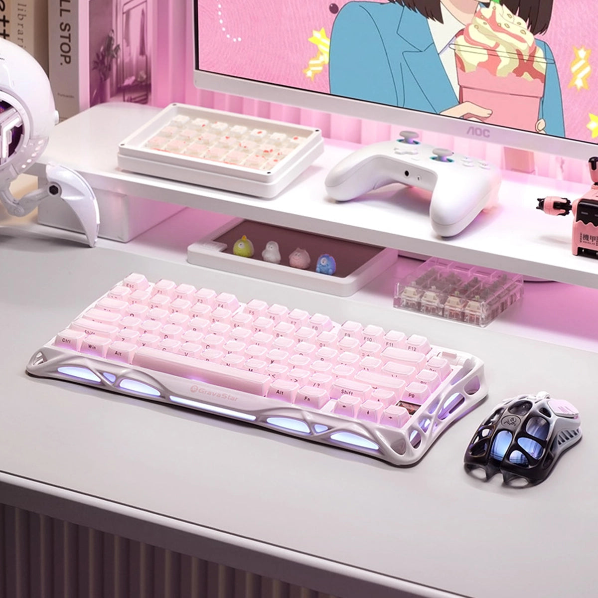 GravaStar - Mercury K1 Sakura Pink - Wireless Mechanical Keyboard