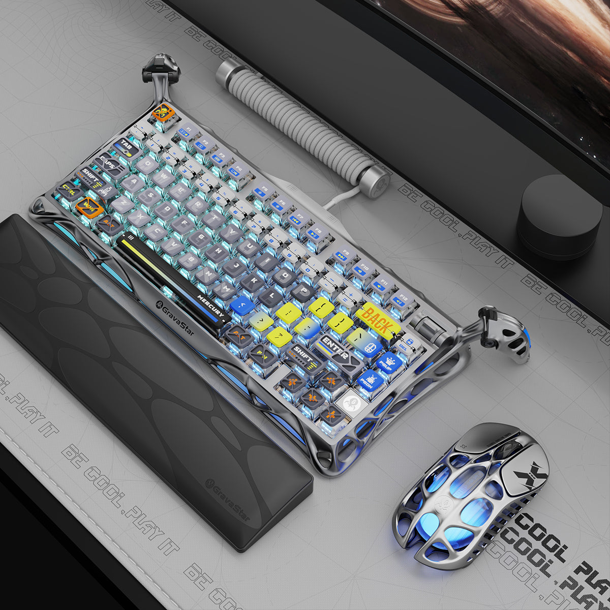 GravaStar - Mercury K1 Pro Interstellar Silver - Wireless Mechanical Keyboard