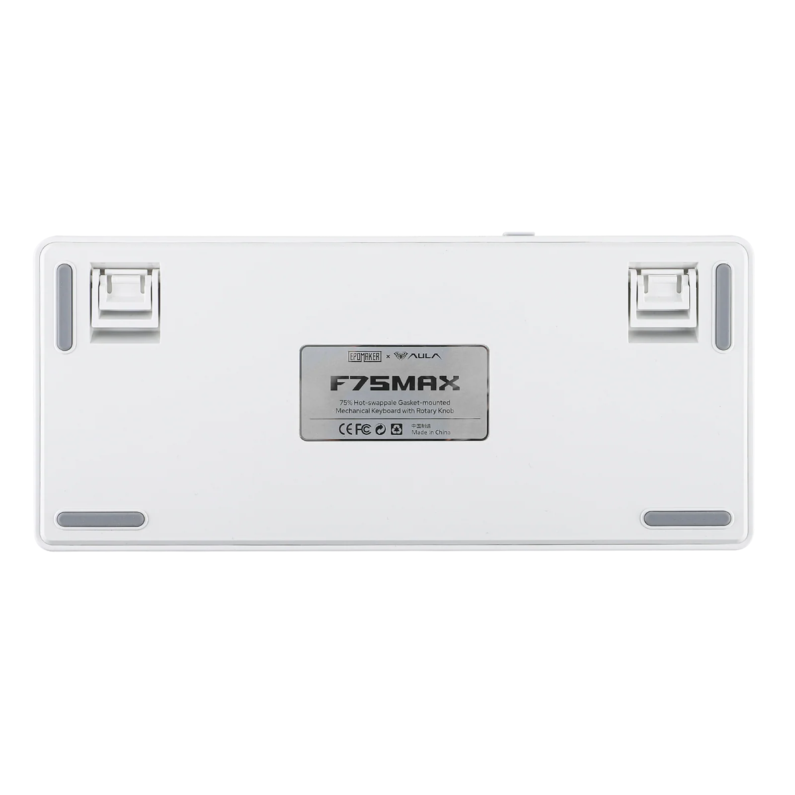 AULA - F75 MAX - Gasket-Mounted Hot-Swappable Tri-Mode Mechanical Keyboard with TFT Screen - White + Blue