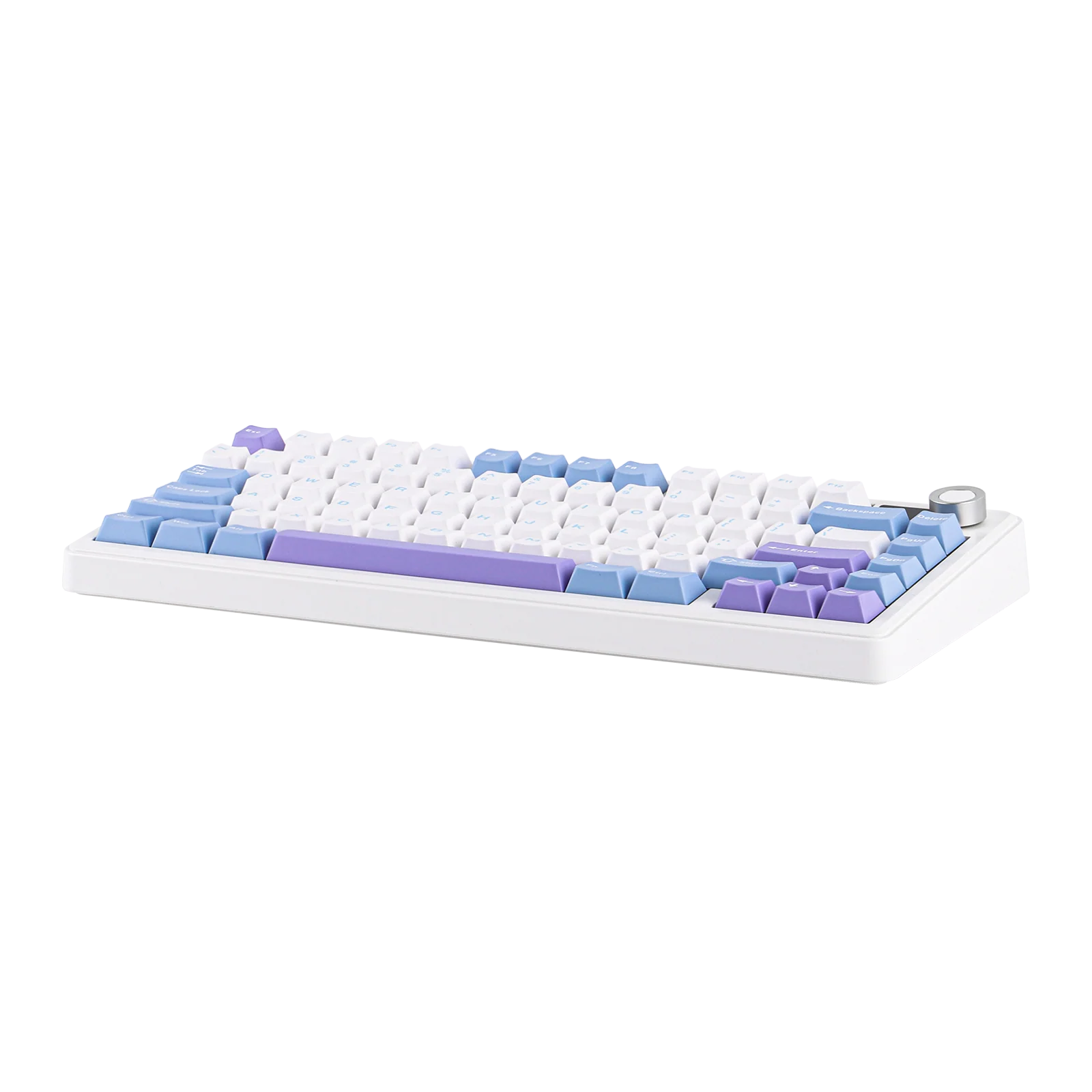 AULA - F75 MAX - Gasket-Mounted Hot-Swappable Tri-Mode Mechanical Keyboard with TFT Screen - White + Blue