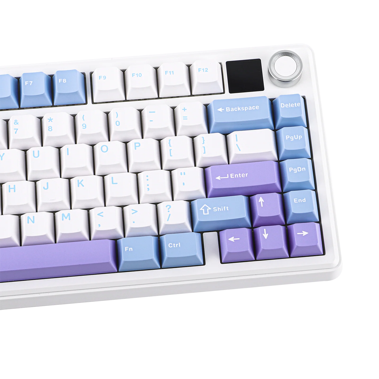 AULA - F75 MAX - Gasket-Mounted Hot-Swappable Tri-Mode Mechanical Keyboard with TFT Screen - White + Blue