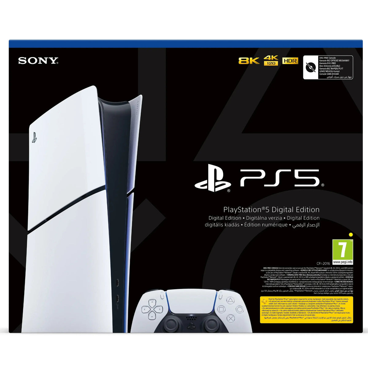 PlayStation 5 Digital Edition z kontrolerem DualSense, obsługa 8K i 4K HDR