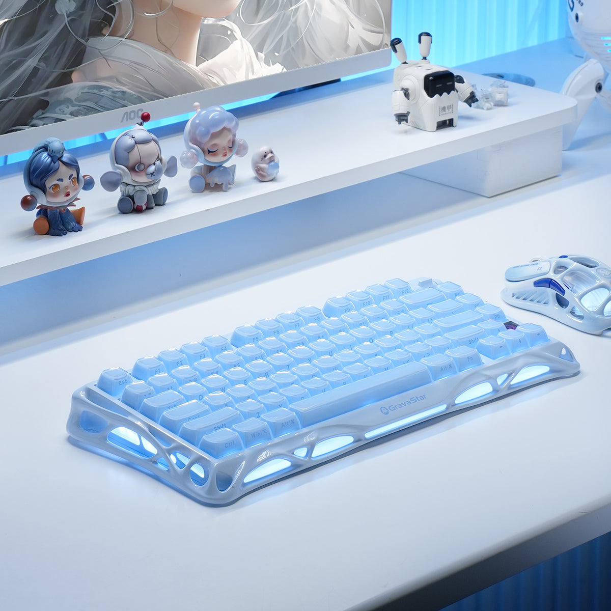 GravaStar - Mercury K1 Ice Blue - Wireless Mechanical Keyboard