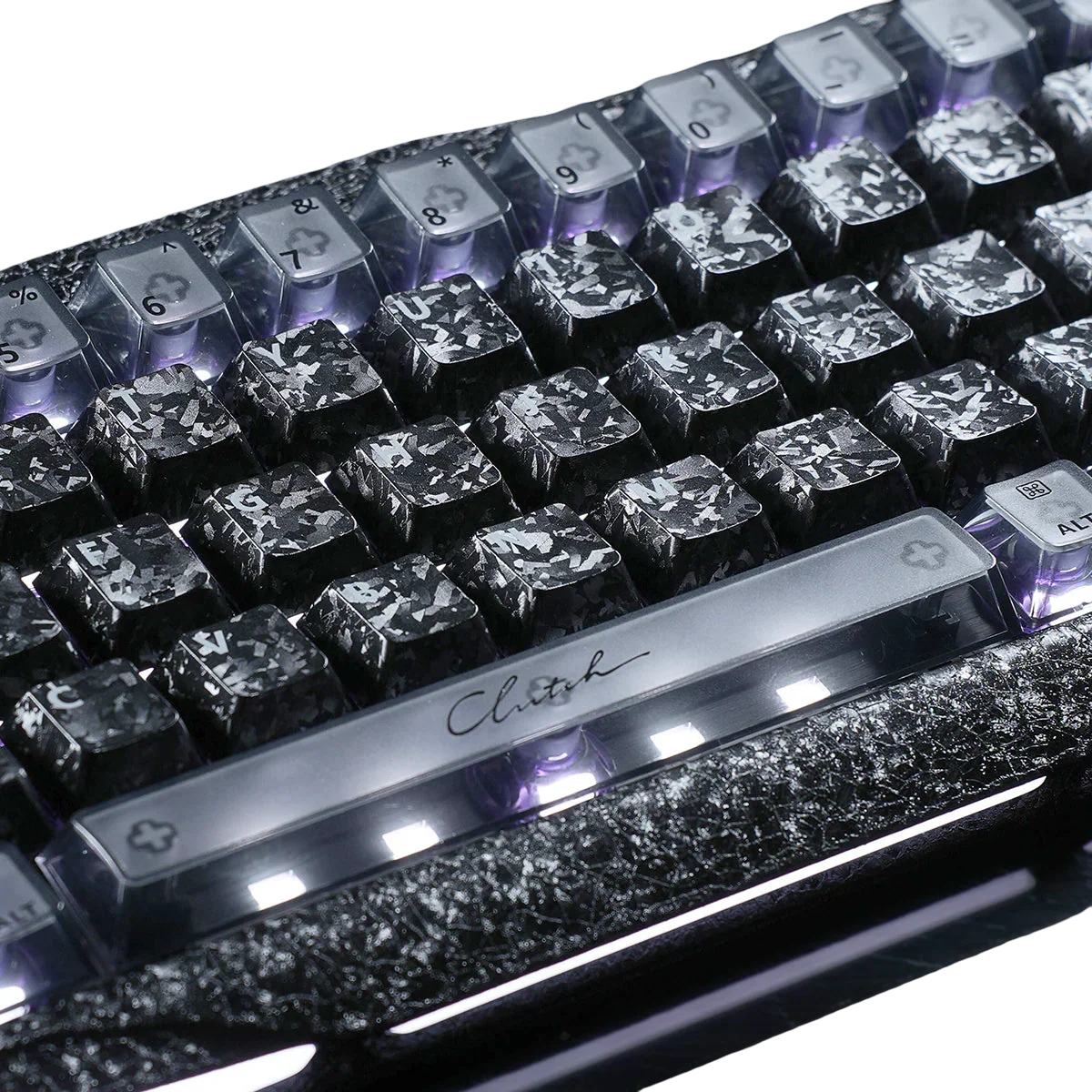 Mechaniczna klawiatura z efektem kamienia, RGB podświetleniem i personalizowanymi keycapami do Home Office