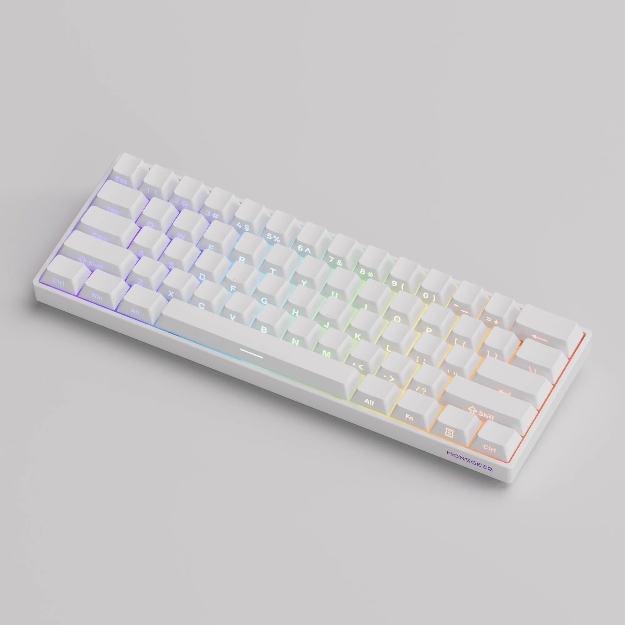 MonsGeek - FUN60 Pro HE Side-Printed Shine-Through White - Wired Magnetic Keyboard