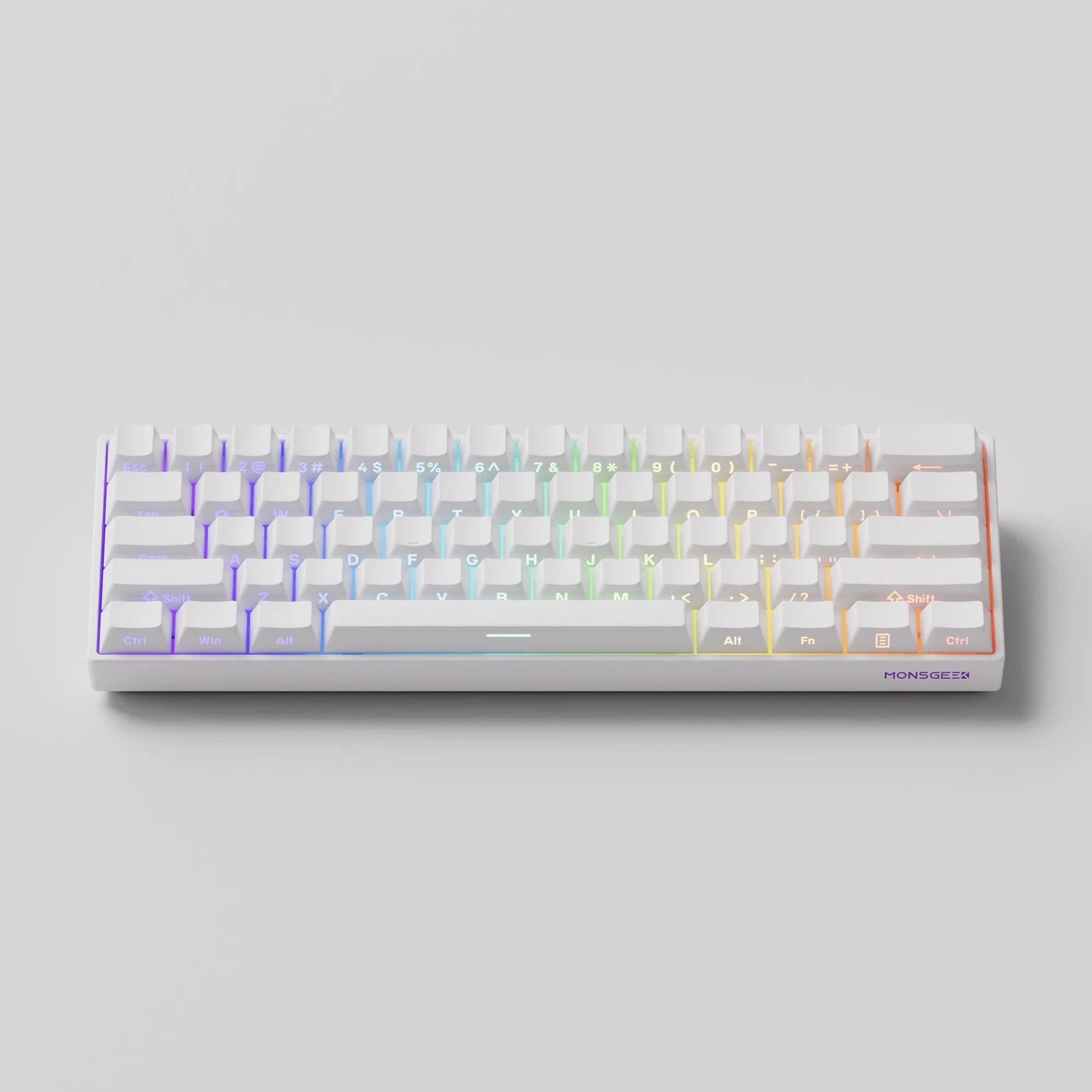 MonsGeek - FUN60 Pro HE Side-Printed Shine-Through White - Wired Magnetic Keyboard