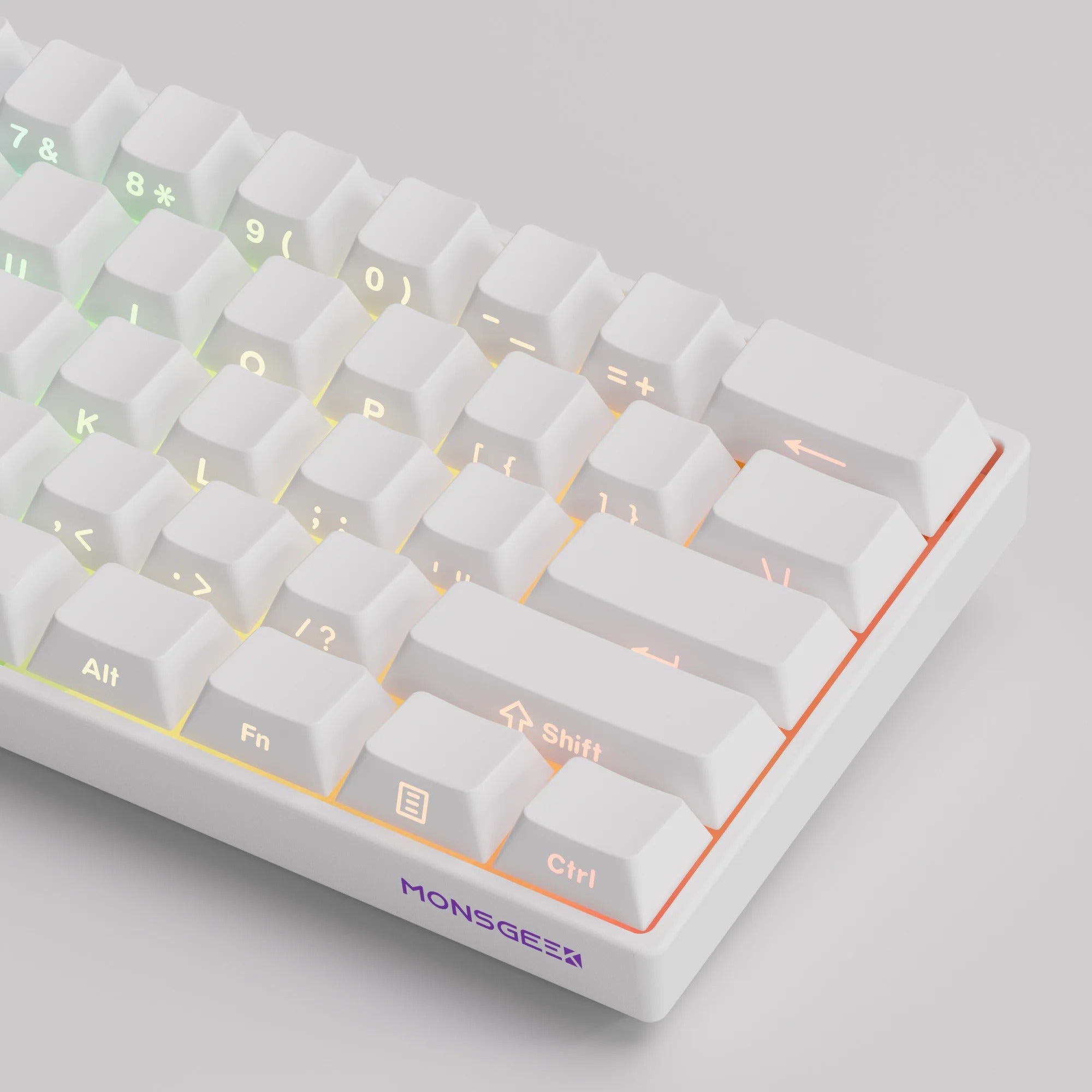 MonsGeek - FUN60 Pro HE Side-Printed Shine-Through White - Wired Magnetic Keyboard