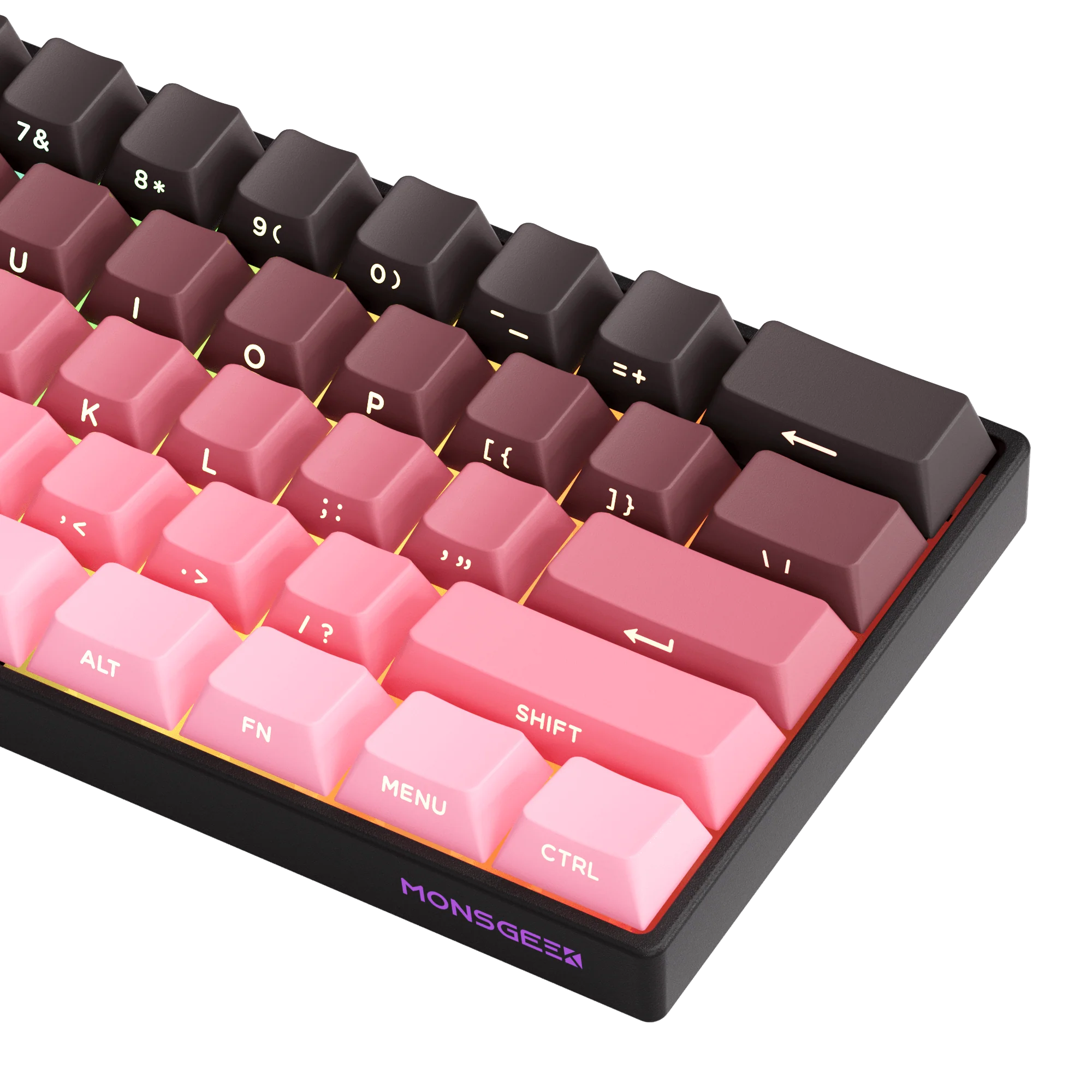 MonsGeek - FUN60 Pro HE Side-Printed Black & Pink Gradient - Wired Magnetic Keyboard