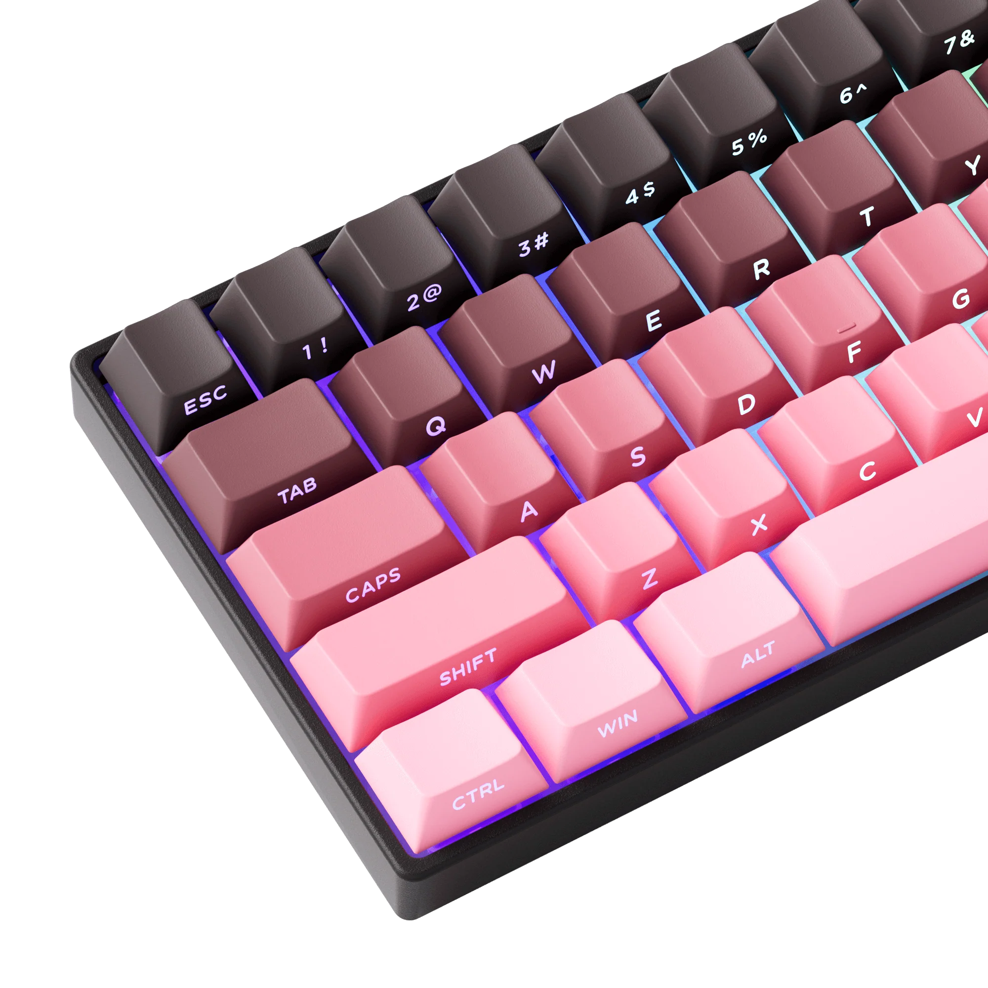 MonsGeek - FUN60 Pro HE Side-Printed Black & Pink Gradient - Wired Magnetic Keyboard