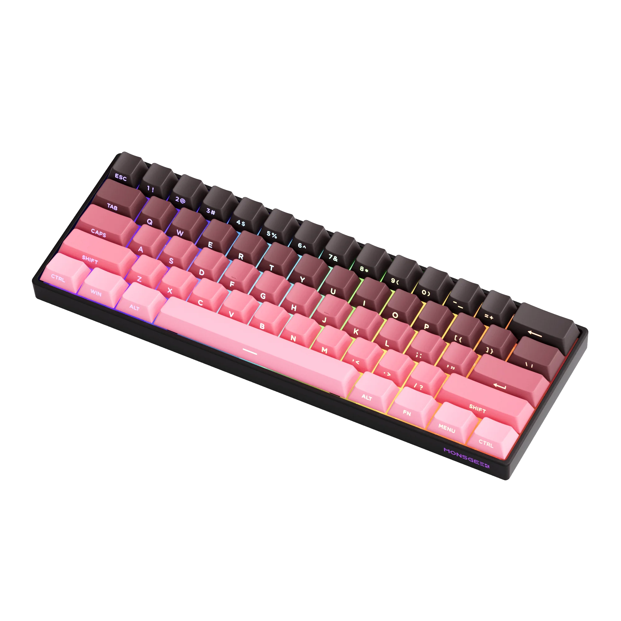 MonsGeek - FUN60 Pro HE Side-Printed Black & Pink Gradient - Wired Magnetic Keyboard