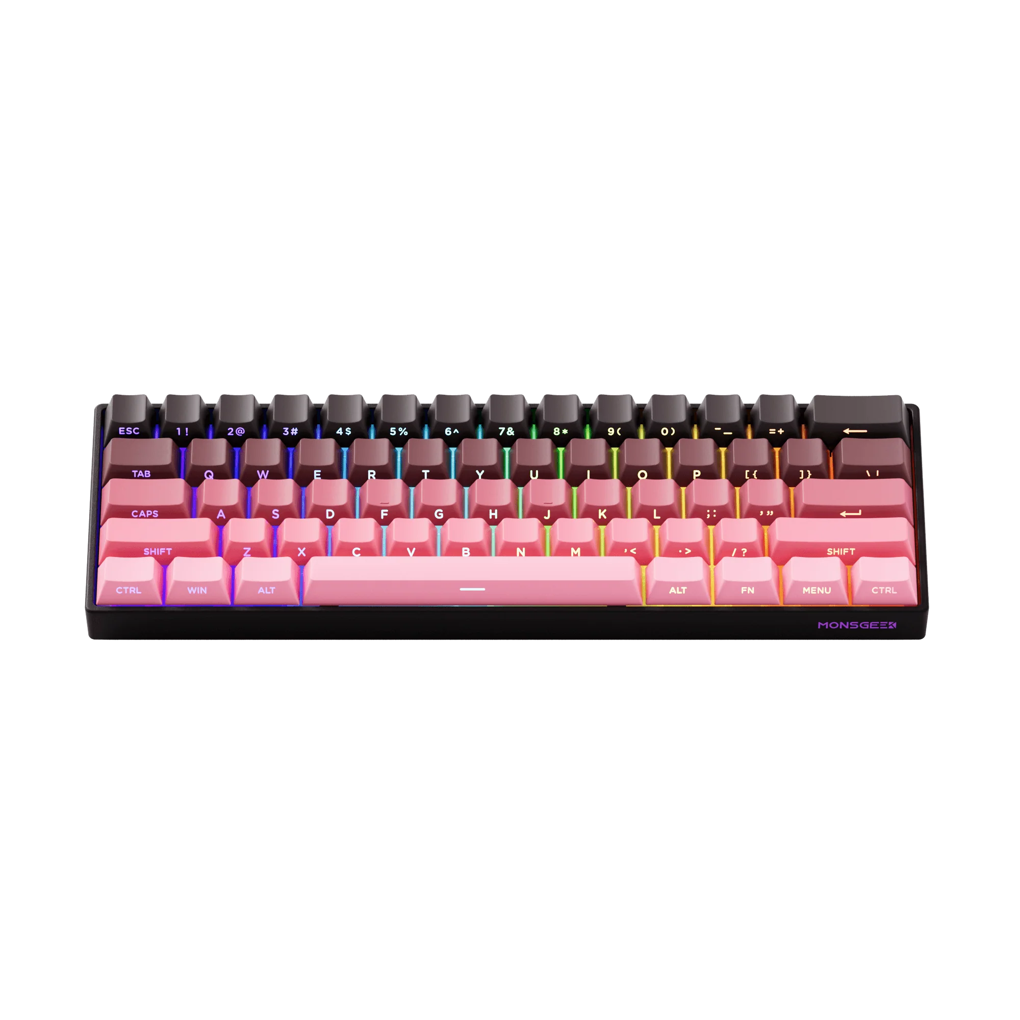 MonsGeek - FUN60 Pro HE Side-Printed Black & Pink Gradient - Wired Magnetic Keyboard