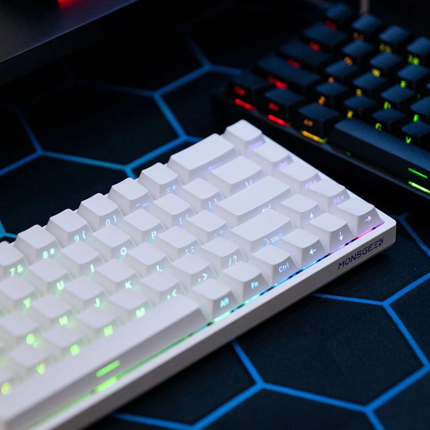 MonsGeek - FUN68 HE Shine-Through White - Wired Magnetic Keyboard