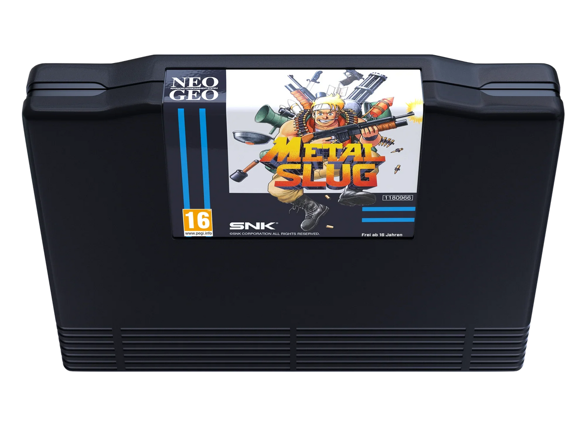 Kaseta gry Metal Slug do Neo Geo, klasyczna gra akcji z postacią z bronią, ocena 16+