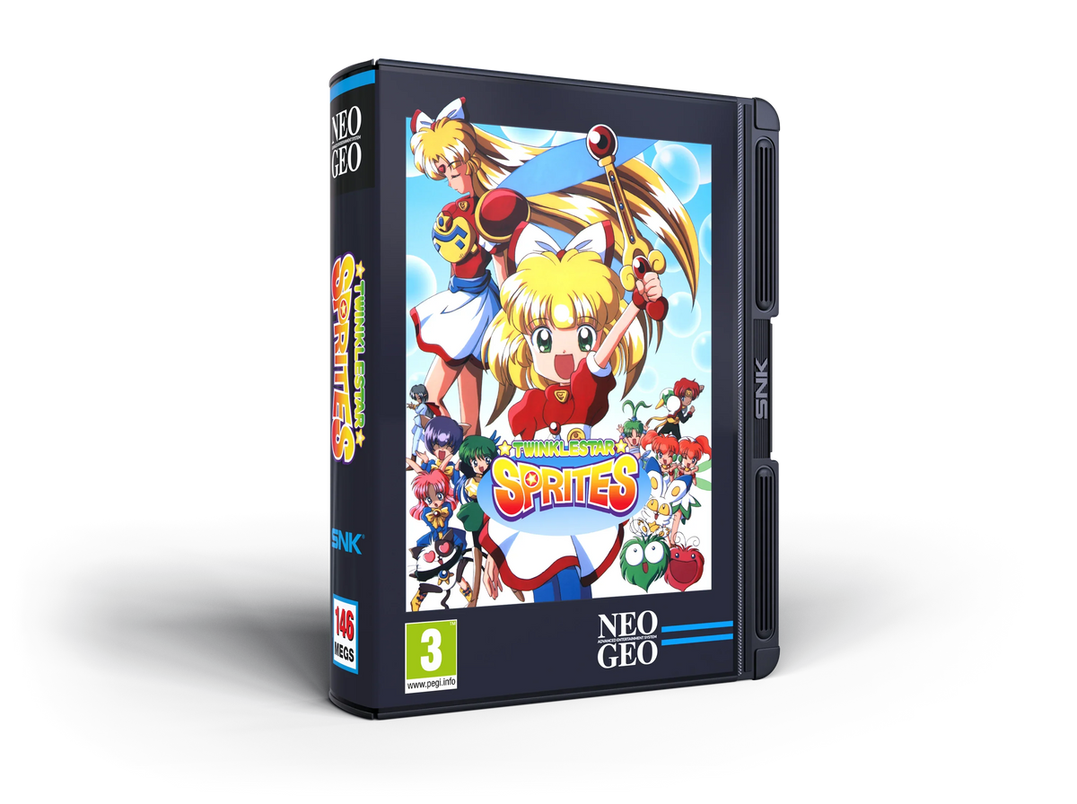 Pudełko gry Twinkle Star Sprites na Neo Geo, klasyczna gra SNK z kolorowymi postaciami anime