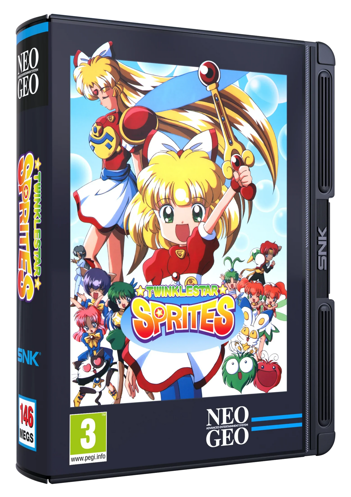 Pudełko gry Twinkle Star Sprites na Neo Geo, klasyczna gra SNK z kolorowymi postaciami anime