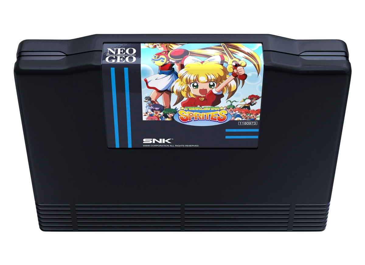 Karta gry Neo Geo Twinkle Star Sprites, klasyczna gra SNK z kolorowymi postaciami