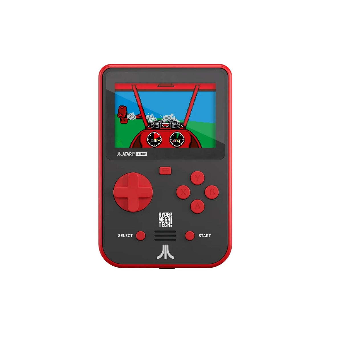Czerwona konsola Atari Edition z ekranem i przyciskami do gier retro, idealna jako akcesoria biurowe