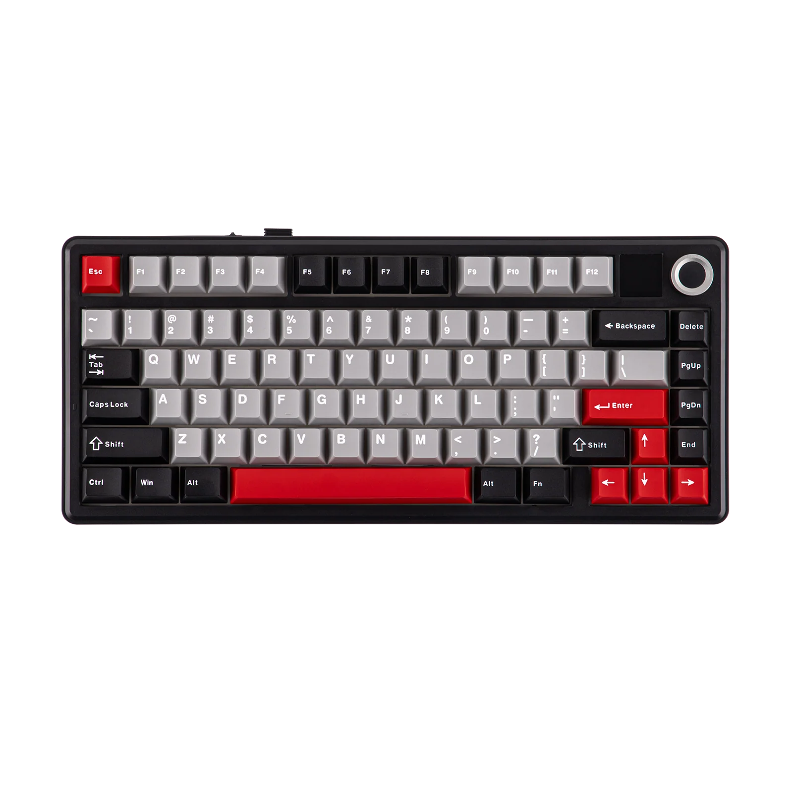 AULA - F75 MAX - Gasket-Mounted Hot-Swappable Tri-Mode Mechanical Keyboard with TFT Screen - Black + Red