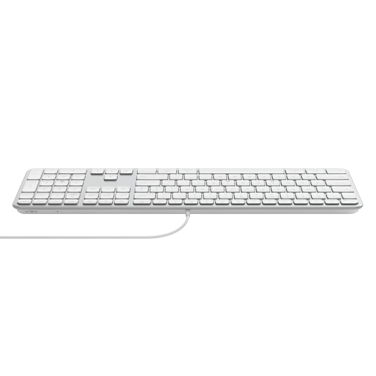 Biała klawiatura mechaniczna z przewodem, idealna do home office i desk setupu