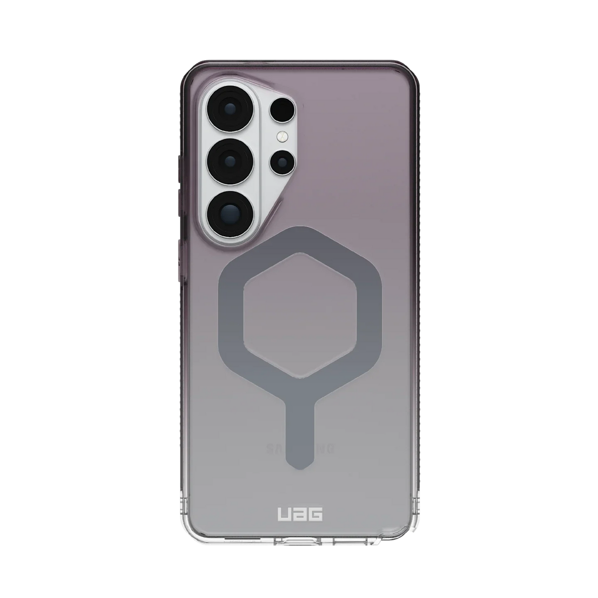 Przezroczyste etui UAG na telefon z magnetycznym uchwytem, idealne dla Home Office