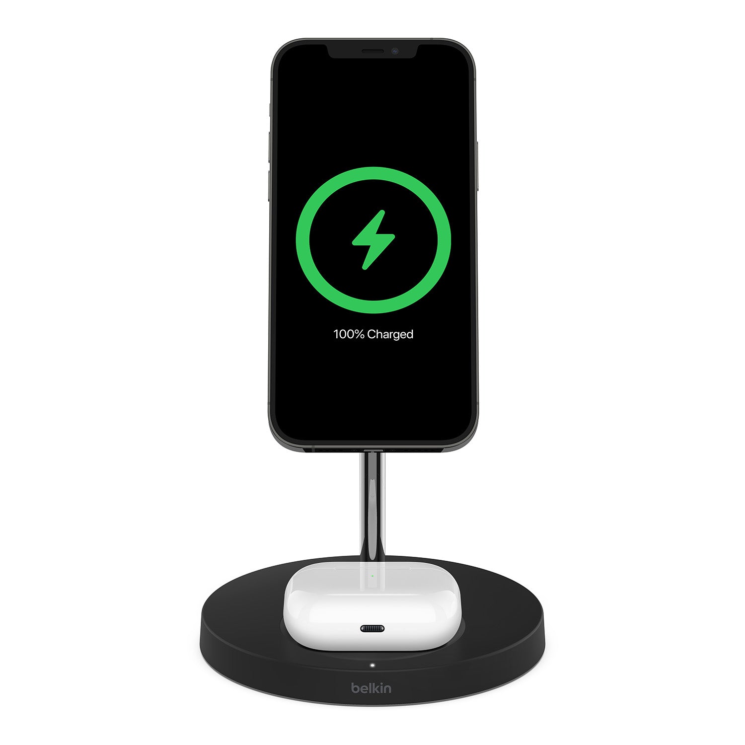 Belkin - BoostCharge Pro 2-in-1 Wireless Charger Stand with Official MagSafe Charging 15W
