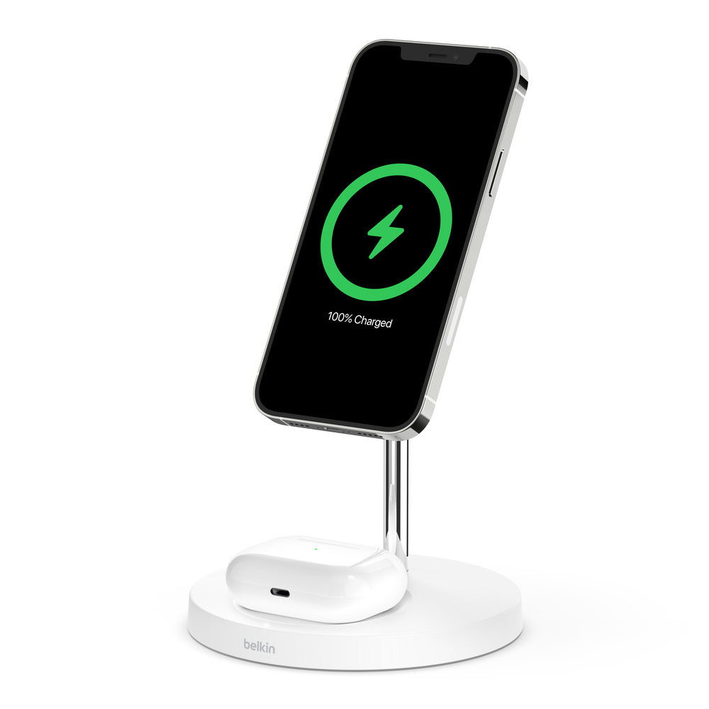 Belkin - BoostCharge Pro 2-in-1 Wireless Charger Stand with Official MagSafe Charging 15W