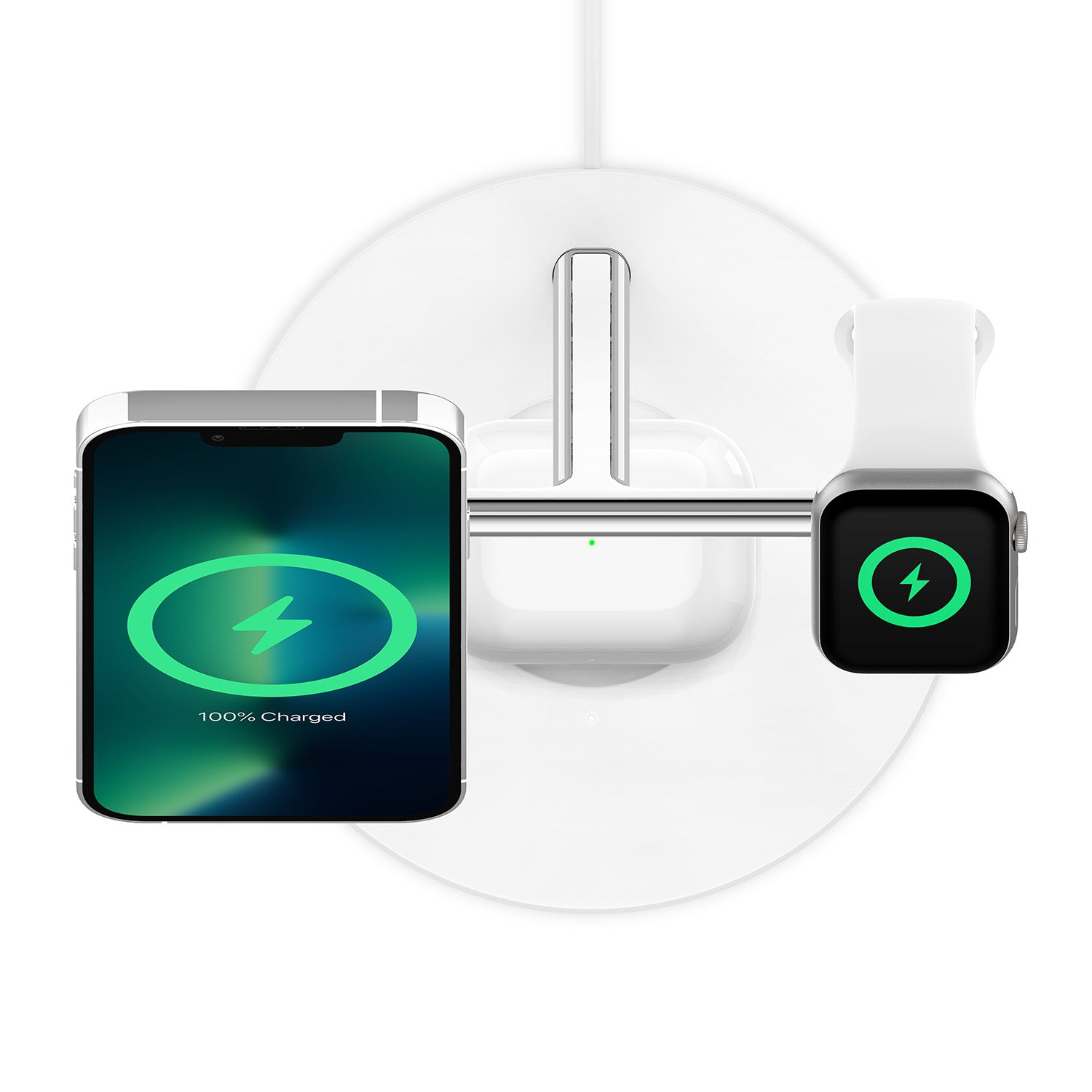 Belkin - BoostCharge Pro 3-in-1 Wireless Charger with Official MagSafe Charging 15W
