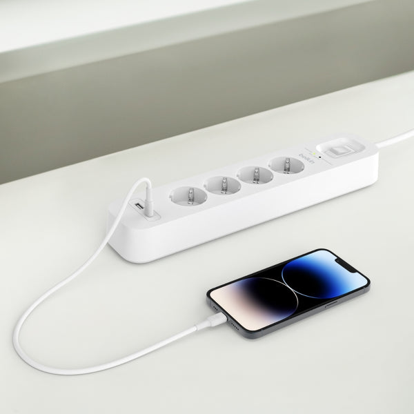 Belkin - Power Strip, 4-sockets + 1xUSB-A 1xUSB-C 525J, Schuko, 2m