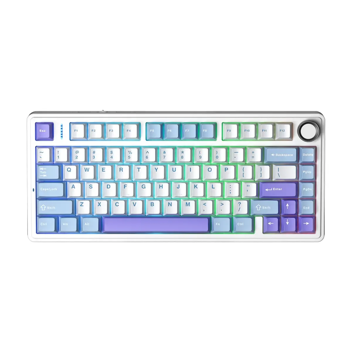 AULA - F75 - Gasket-Mounted Triple Modes Wireless Mechanical Keyboard - White + Blue + Purple