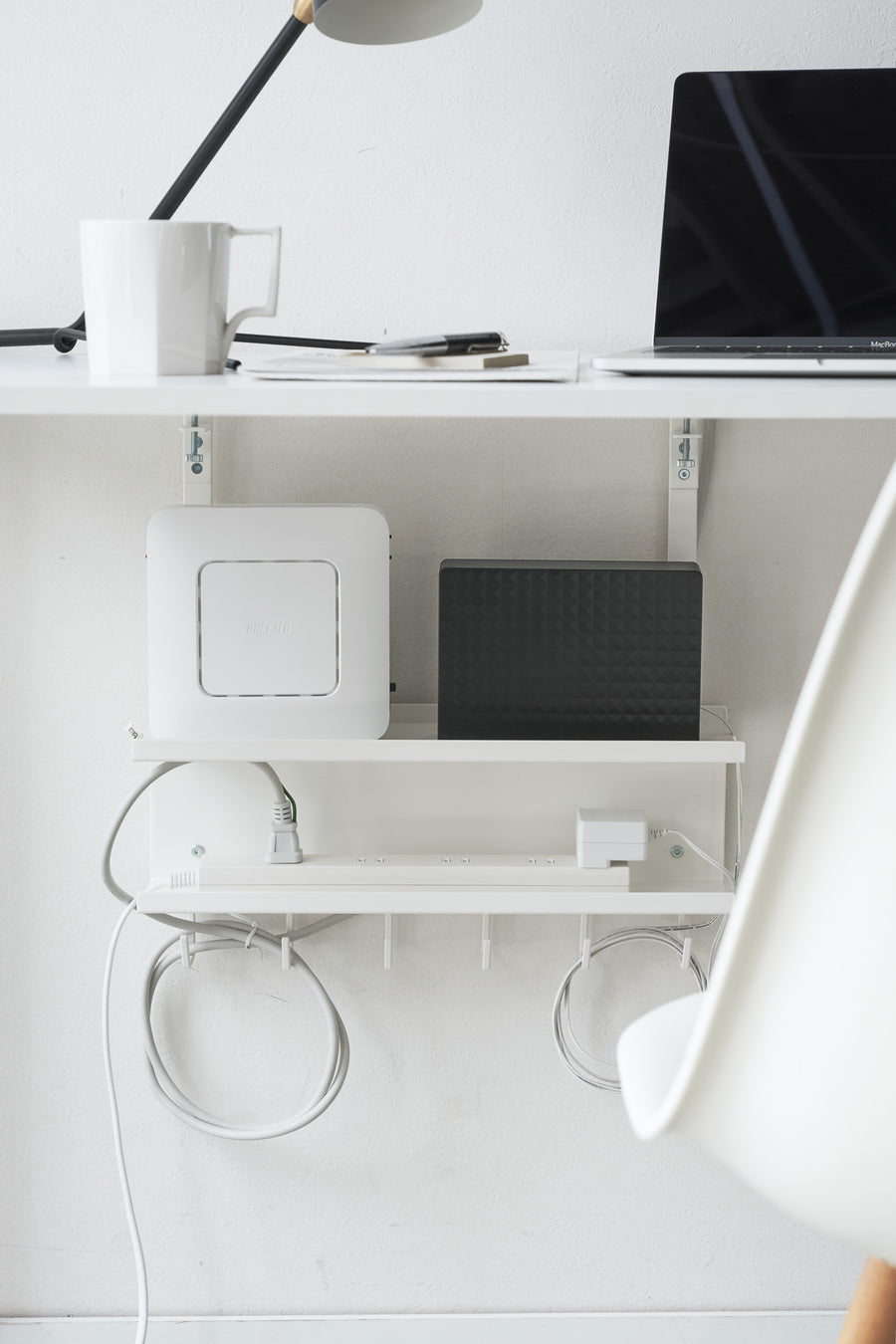 Desk Pod Router Yamazaki Home - Smart Under-Desk Cable & Router Organizer | Shelter ...