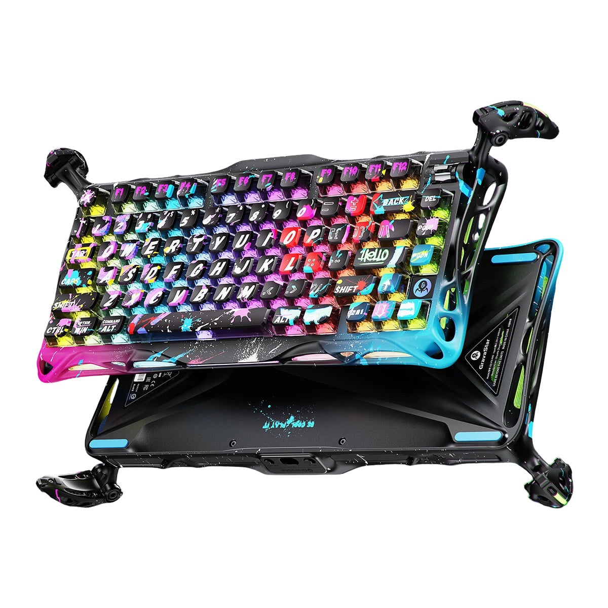 GravaStar - Mercury V75 Pro Neon Graffiti - Wired Magnetic Keyboard