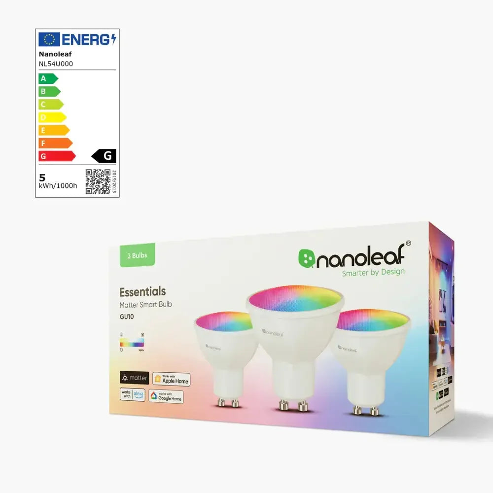 Inteligentne żarówki Nanoleaf GU10 z RGB, kompatybilne z Apple Home i Google Home, idealne do smart home