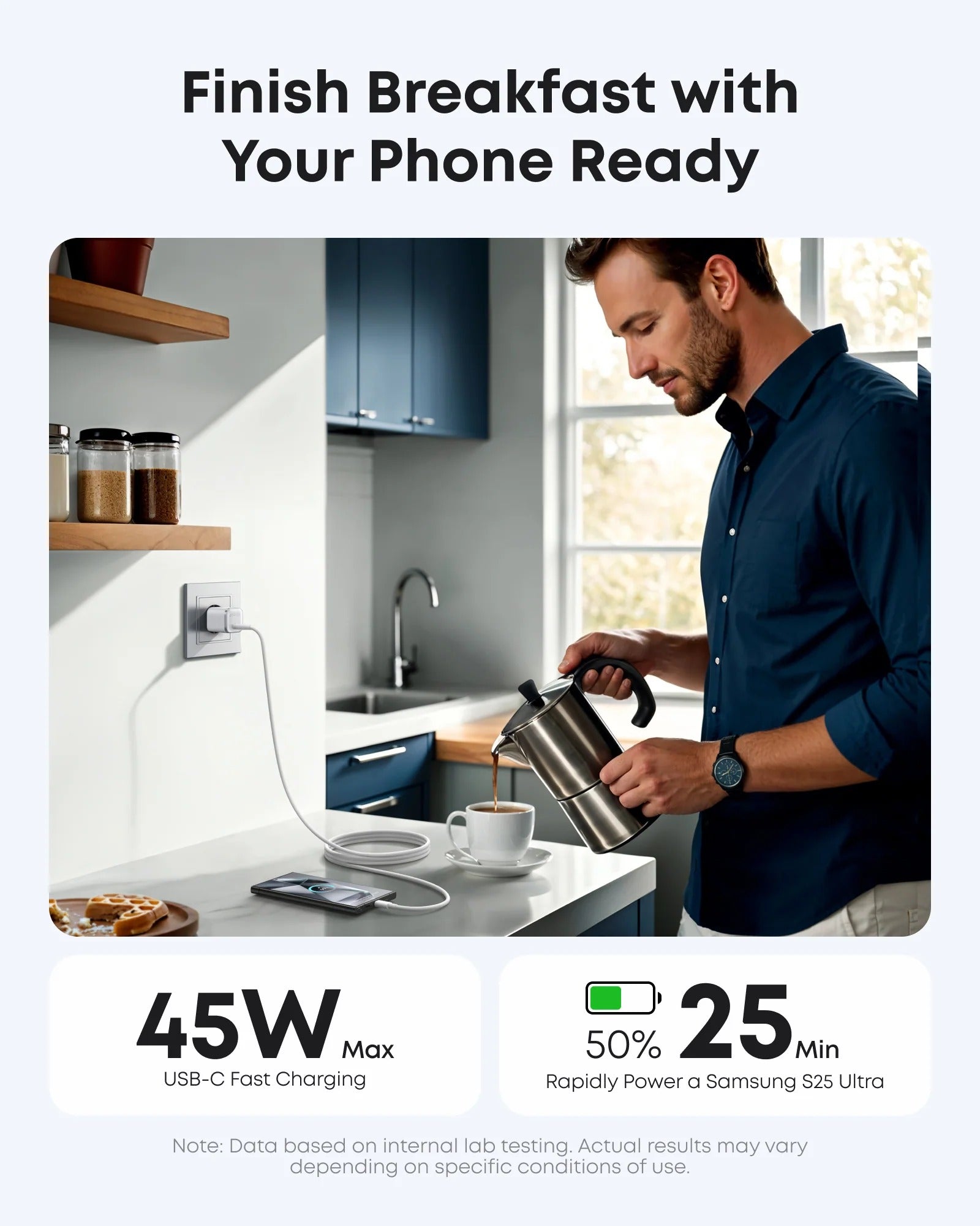 Anker - Nano Charger (45W) with USB-C to USB-C Cable