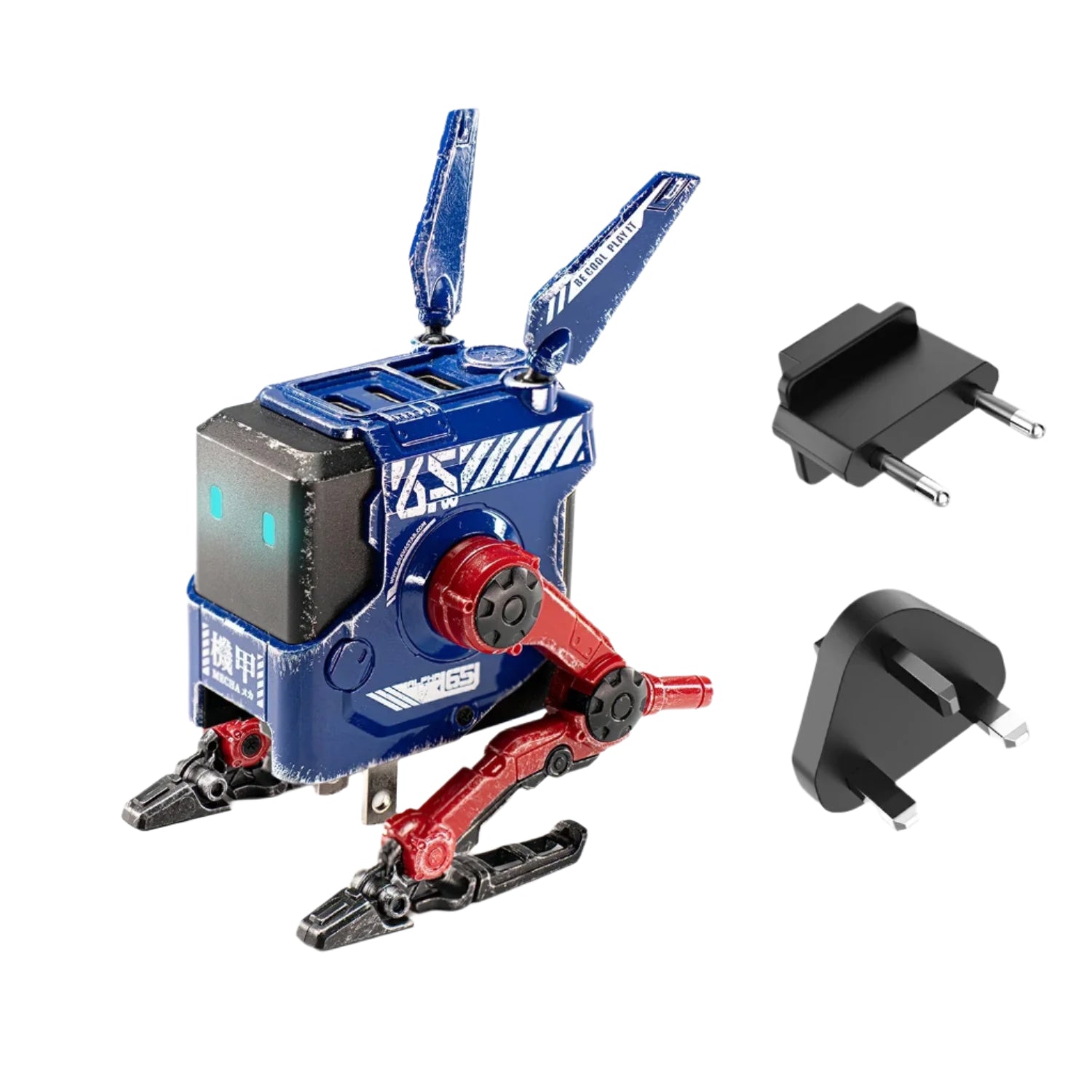 GravaStar - Alpha65 GaN 65W War Damaged Blaze Blue Wall Charger